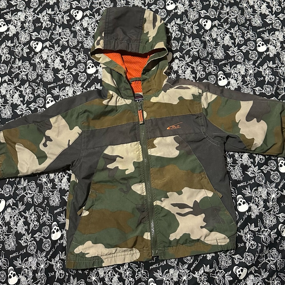 The Children's Place Camouflage Jacket with Orange Lining